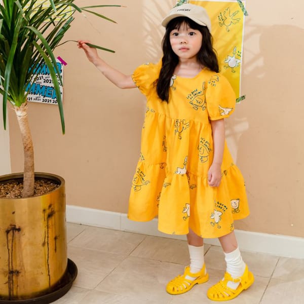 KOKOYARN - Korean Children Fashion - #Kfashion4kids - Linen Puff One-piece