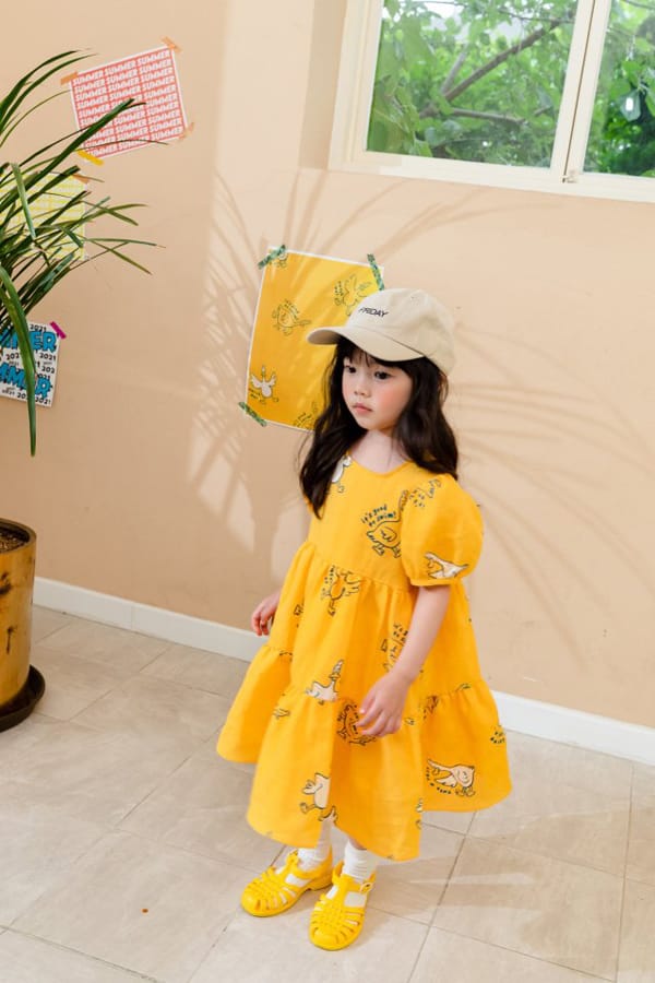 KOKOYARN - Korean Children Fashion - #Kfashion4kids - Linen Puff One-piece - 12