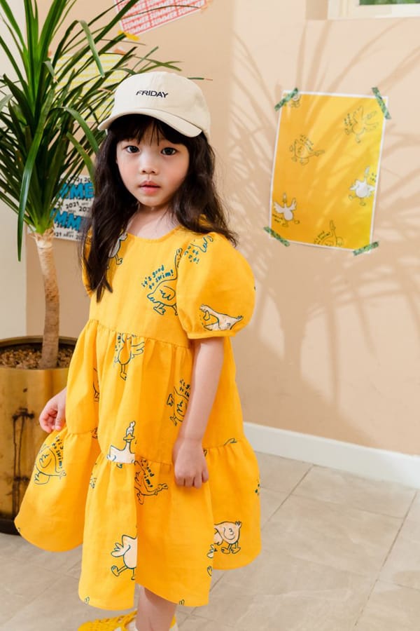 KOKOYARN - Korean Children Fashion - #Kfashion4kids - Linen Puff One-piece - 5