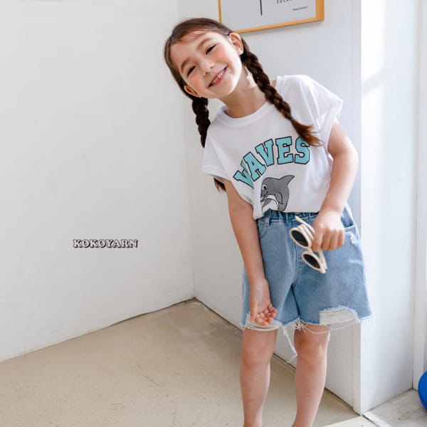 KOKOYARN - Korean Children Fashion - #Kfashion4kids - Wave Dolpin Sleeveless Tee