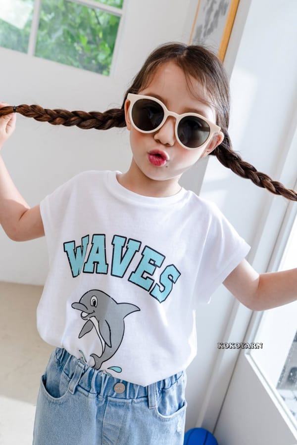KOKOYARN - Korean Children Fashion - #Kfashion4kids - Wave Dolpin Sleeveless Tee - 4