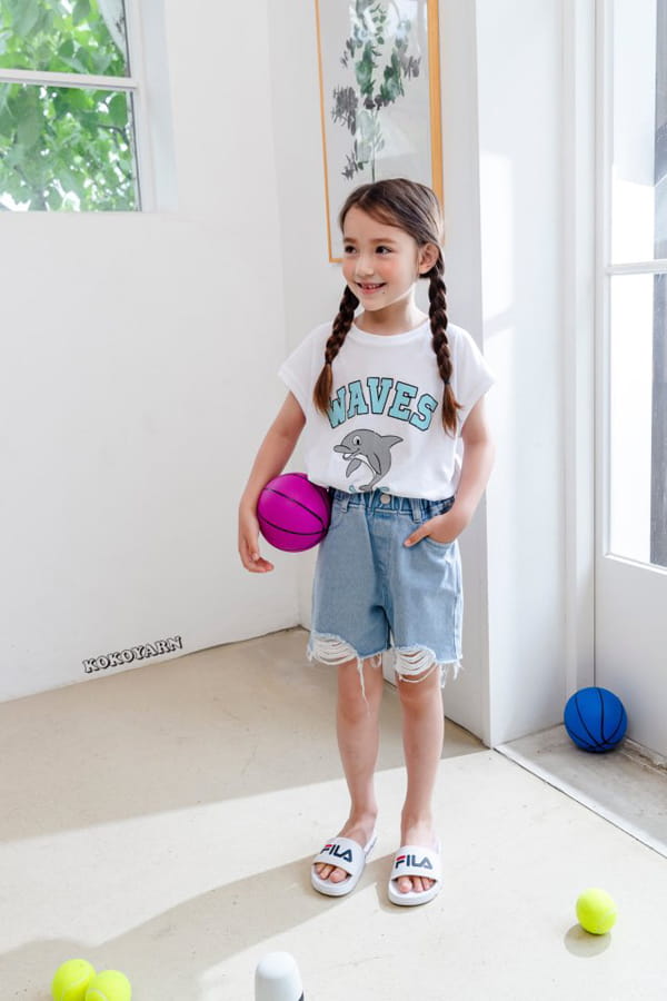 KOKOYARN - Korean Children Fashion - #Kfashion4kids - Wave Dolpin Sleeveless Tee - 6