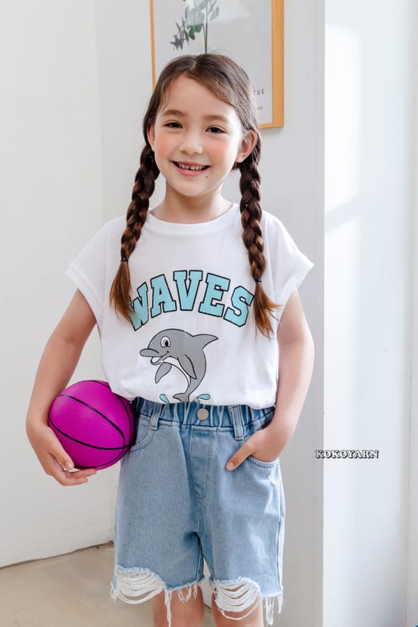 KOKOYARN - Korean Children Fashion - #Kfashion4kids - Wave Dolpin Sleeveless Tee - 7