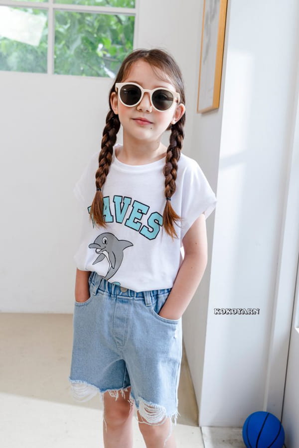 KOKOYARN - Korean Children Fashion - #Kfashion4kids - Wave Dolpin Sleeveless Tee - 9