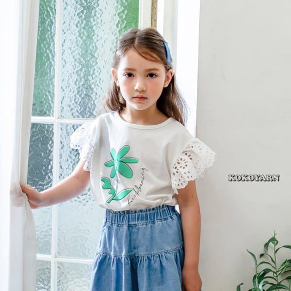 KOKOYARN - Korean Children Fashion - #Kfashion4kids - Flower Lace Tee