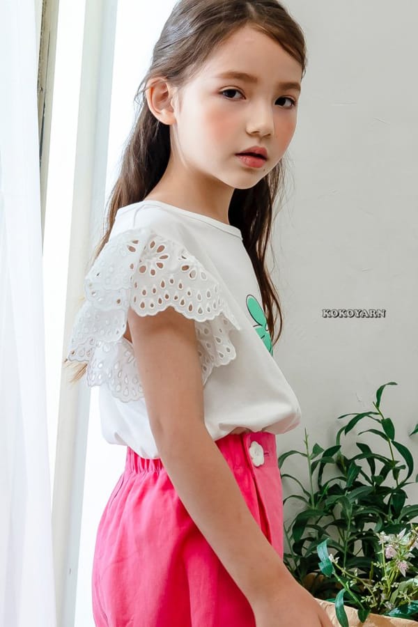 KOKOYARN - Korean Children Fashion - #Kfashion4kids - Flower Lace Tee - 5