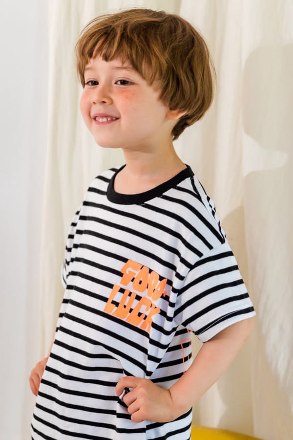 KOKOYARN - Korean Children Fashion - #Kfashion4kids - Good Luck Stripes Long Tee - 3