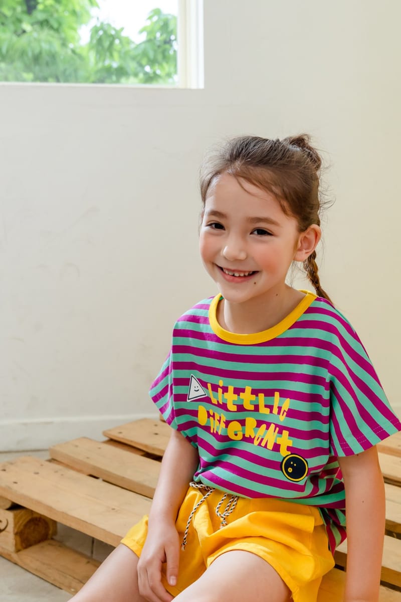 KOKOYARN - Korean Children Fashion - #Kfashion4kids - Lettering Stripes Tee - 6
