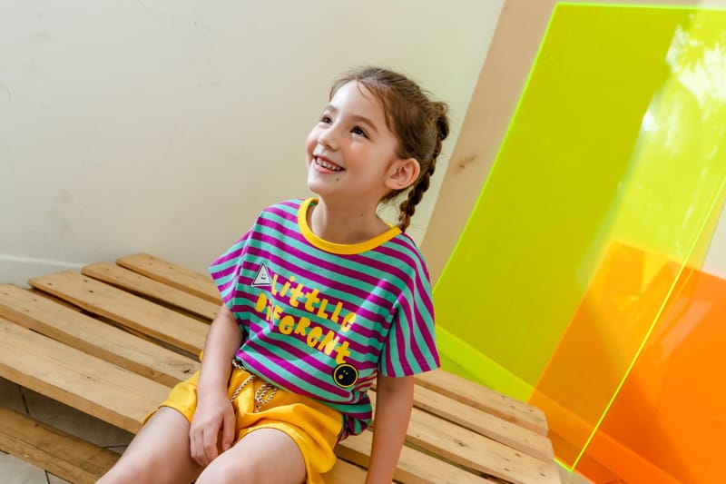 KOKOYARN - Korean Children Fashion - #Kfashion4kids - Lettering Stripes Tee - 8