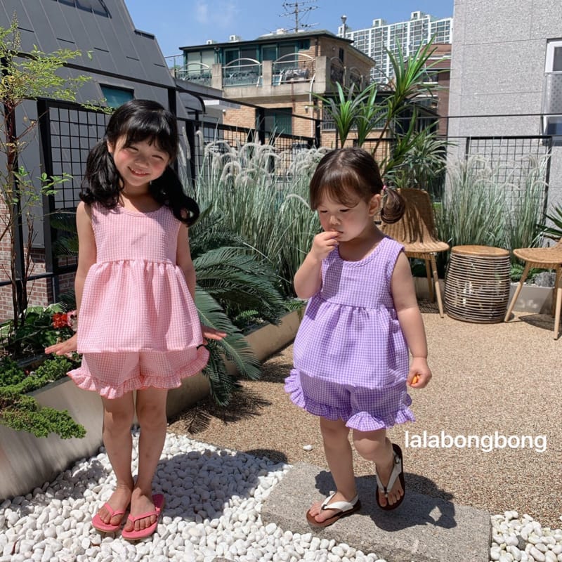 LALABONGBONG - Korean Children Fashion - #Kfashion4kids - Gobang Frill Top Bottom Set - 10