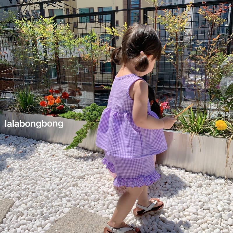 LALABONGBONG - Korean Children Fashion - #Kfashion4kids - Gobang Frill Top Bottom Set - 12