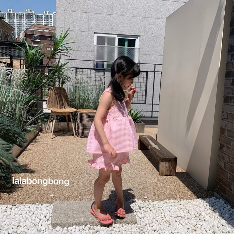 LALABONGBONG - Korean Children Fashion - #Kfashion4kids - Gobang Frill Top Bottom Set - 5