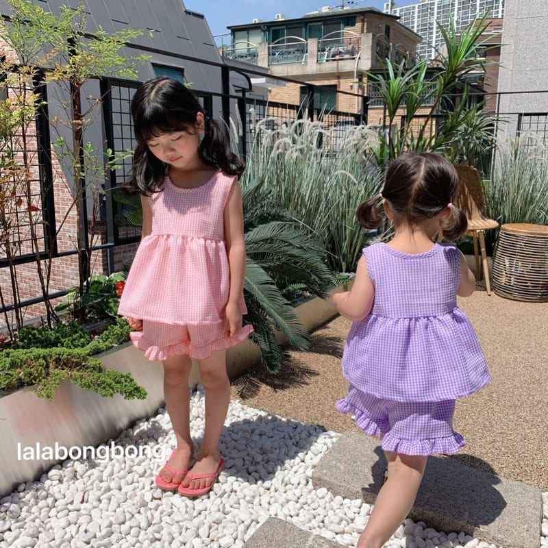 LALABONGBONG - Korean Children Fashion - #Kfashion4kids - Gobang Frill Top Bottom Set - 7