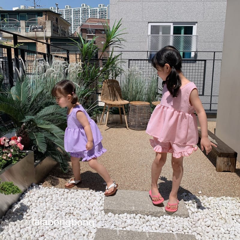LALABONGBONG - Korean Children Fashion - #Kfashion4kids - Gobang Frill Top Bottom Set - 9