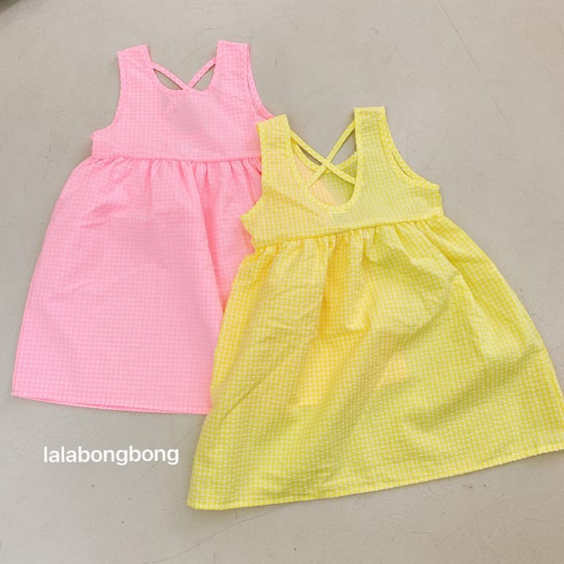 LALABONGBONG - Korean Children Fashion - #Kfashion4kids - Neon Check One-piece - 3