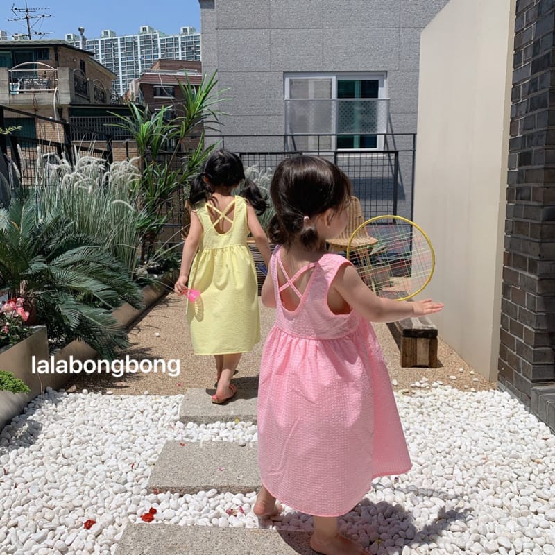 LALABONGBONG - Korean Children Fashion - #Kfashion4kids - Neon Check One-piece - 4