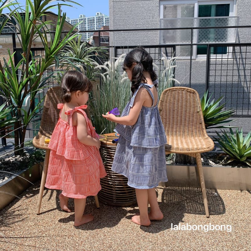 LALABONGBONG - Korean Children Fashion - #Kfashion4kids - Cancan Check One-piece - 2