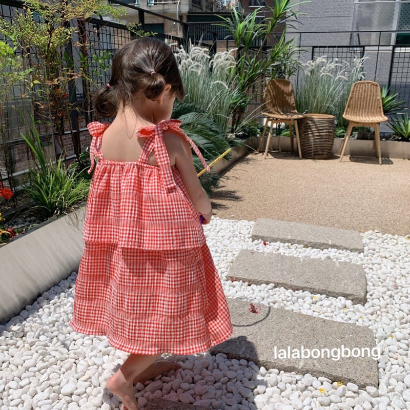 LALABONGBONG - Korean Children Fashion - #Kfashion4kids - Cancan Check One-piece - 4