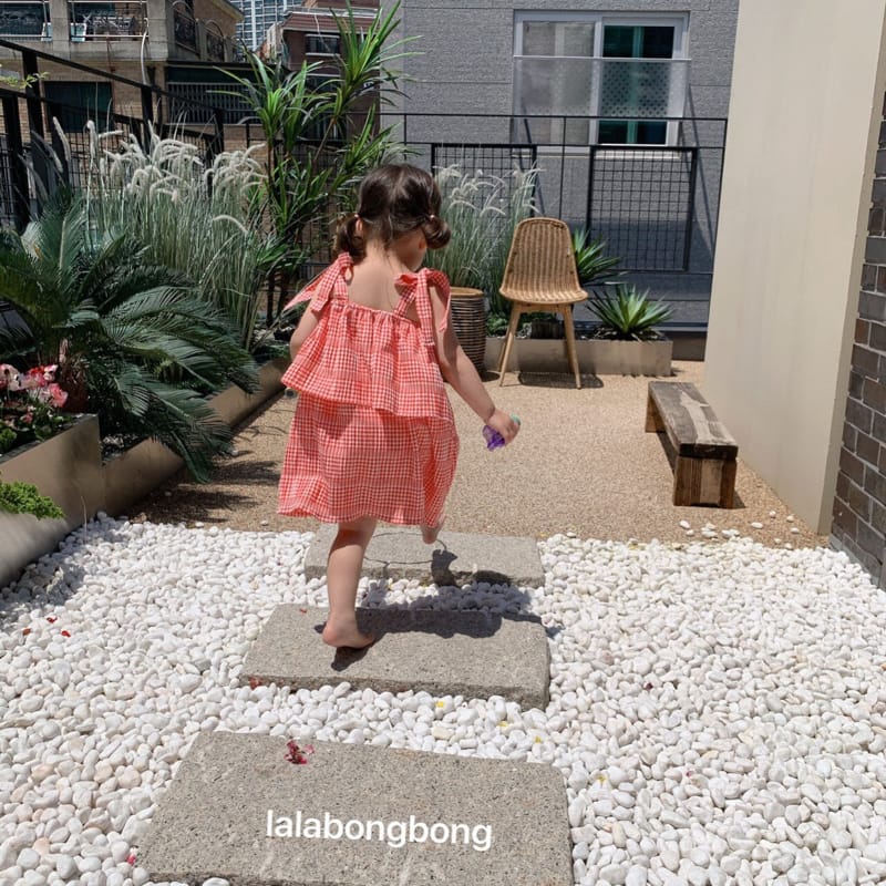 LALABONGBONG - Korean Children Fashion - #Kfashion4kids - Cancan Check One-piece - 5