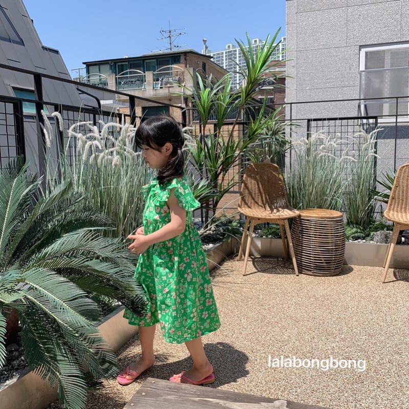 LALABONGBONG - Korean Children Fashion - #Kfashion4kids - Collar Flower One-piece