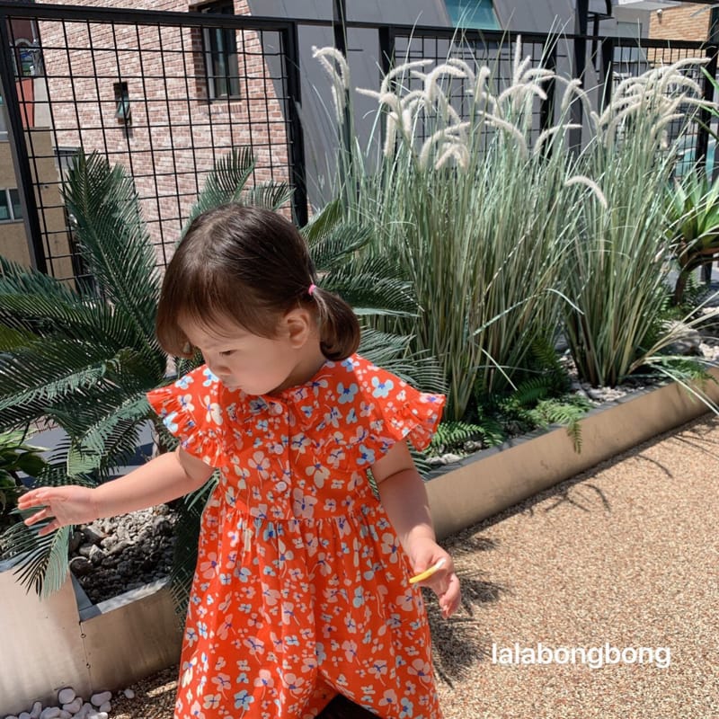 LALABONGBONG - Korean Children Fashion - #Kfashion4kids - Collar Flower One-piece - 10