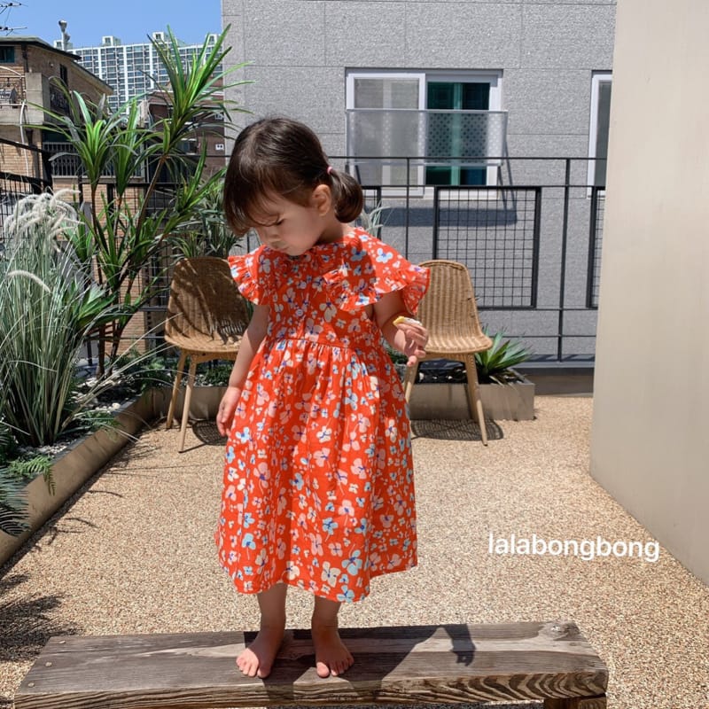 LALABONGBONG - Korean Children Fashion - #Kfashion4kids - Collar Flower One-piece - 12