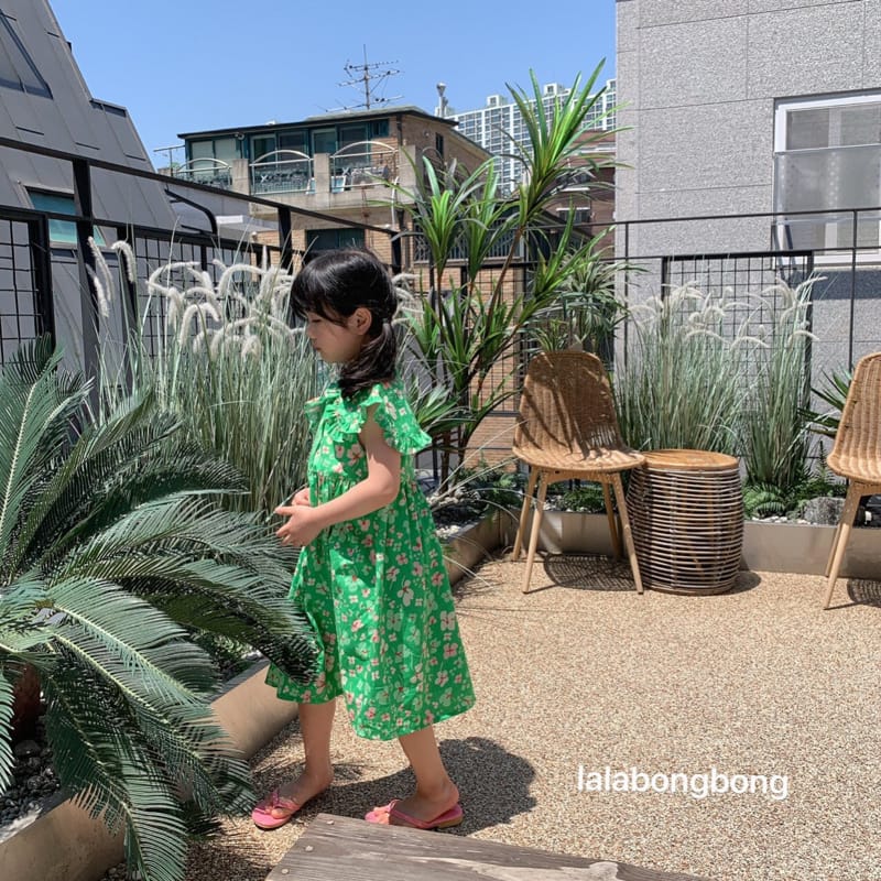 LALABONGBONG - Korean Children Fashion - #Kfashion4kids - Collar Flower One-piece - 2