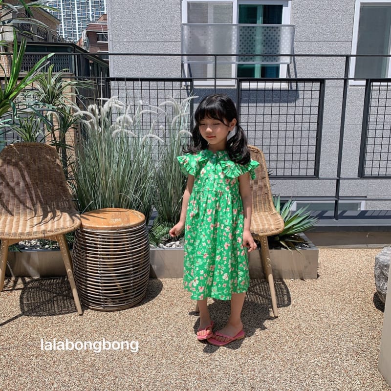 LALABONGBONG - Korean Children Fashion - #Kfashion4kids - Collar Flower One-piece - 6