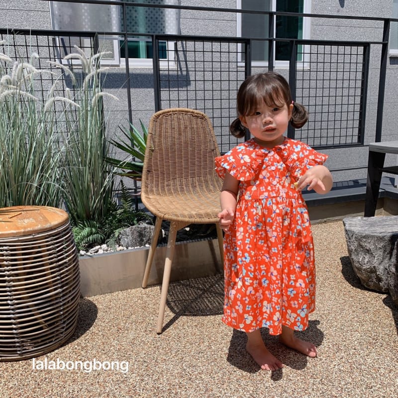 LALABONGBONG - Korean Children Fashion - #Kfashion4kids - Collar Flower One-piece - 7