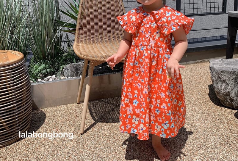 LALABONGBONG - Korean Children Fashion - #Kfashion4kids - Collar Flower One-piece - 8