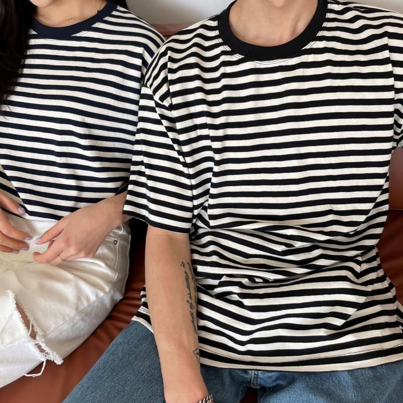 LE REVE - Korean Children Fashion - #Kfashion4kids - Slit Stripes Tee - 6