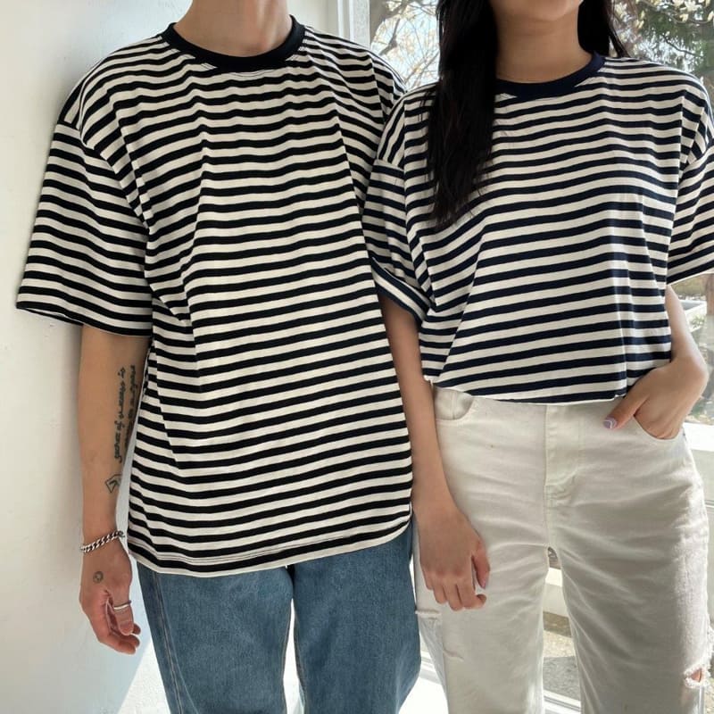 LE REVE - Korean Children Fashion - #Kfashion4kids - Slit Stripes Tee - 7