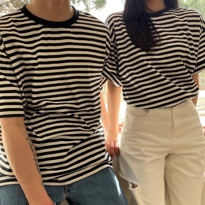 LE REVE - Korean Children Fashion - #Kfashion4kids - Slit Stripes Tee - 9