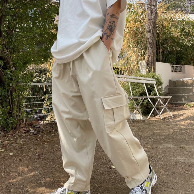 LE REVE - Korean Children Fashion - #Kfashion4kids - Balloone Wide Cargo Pants - 8