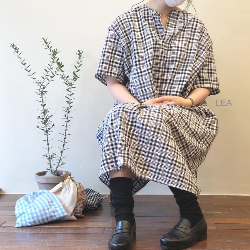 LEA ET MIEL - Korean Children Fashion - #Kfashion4kids - Black Check One-piece - 3