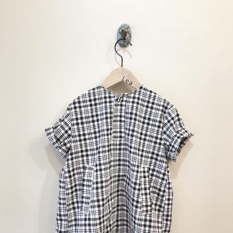 LEA ET MIEL - Korean Children Fashion - #Kfashion4kids - Black Check One-piece - 6