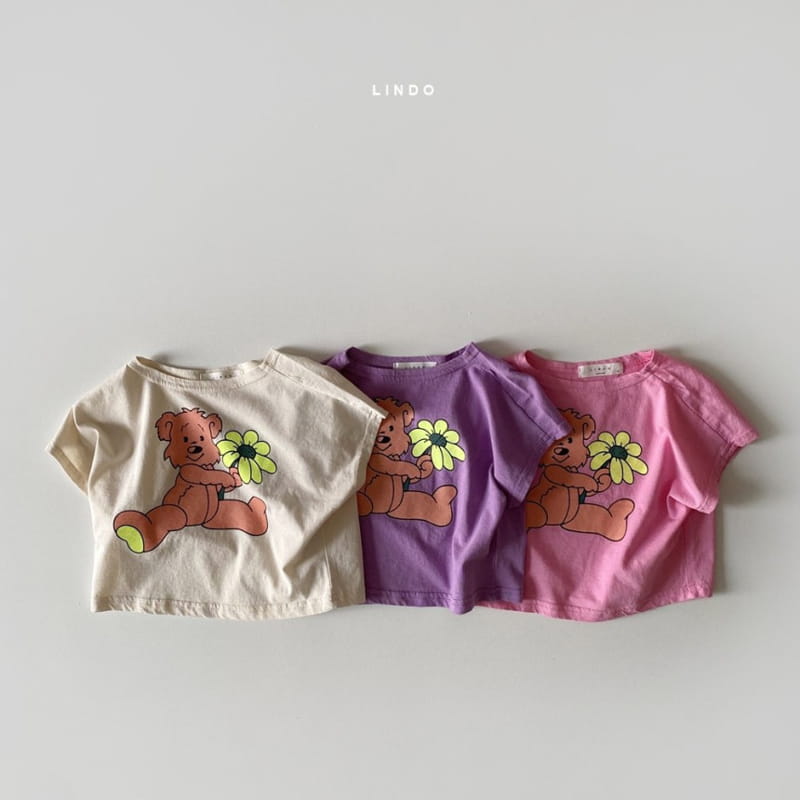 LINDO - Korean Children Fashion - #Kfashion4kids - Flower Bear Tee