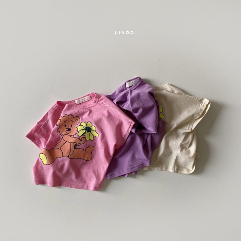 LINDO - Korean Children Fashion - #Kfashion4kids - Flower Bear Tee - 4