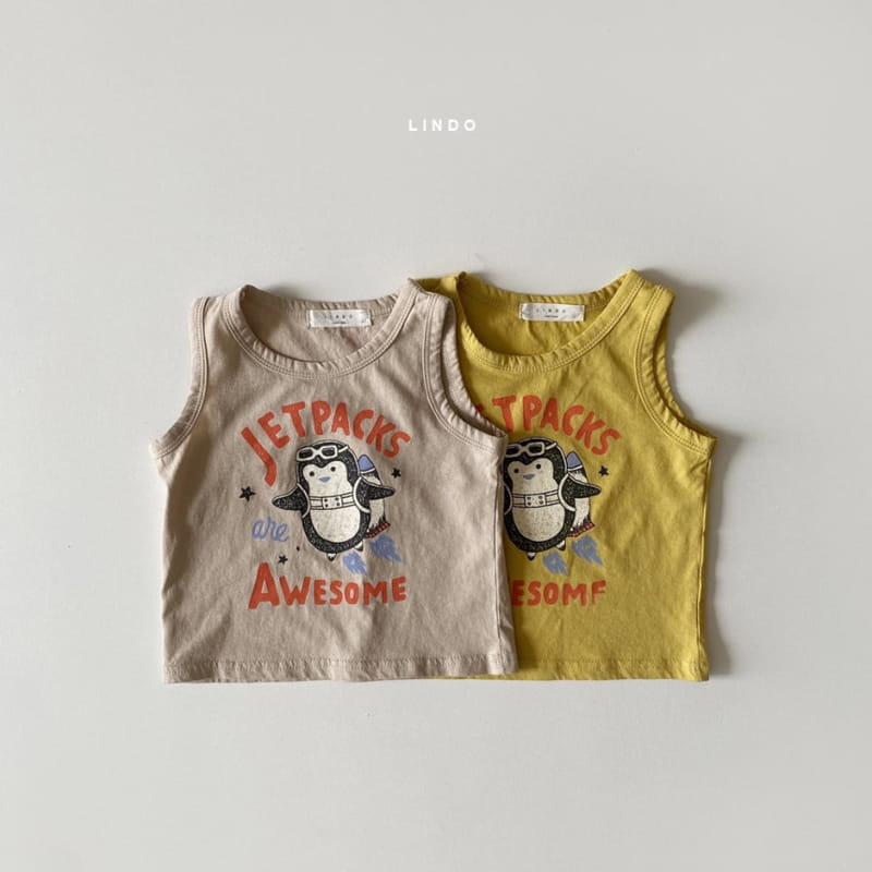 LINDO - Korean Children Fashion - #Kfashion4kids - Space Penguin Sleeveless Tee