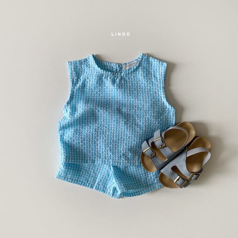 LINDO - Korean Children Fashion - #Kfashion4kids - Check Mi Top Bottom Set - 2
