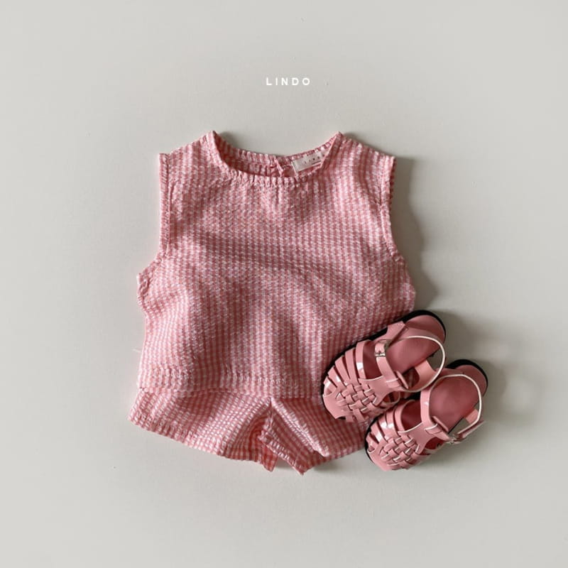 LINDO - Korean Children Fashion - #Kfashion4kids - Check Mi Top Bottom Set - 3