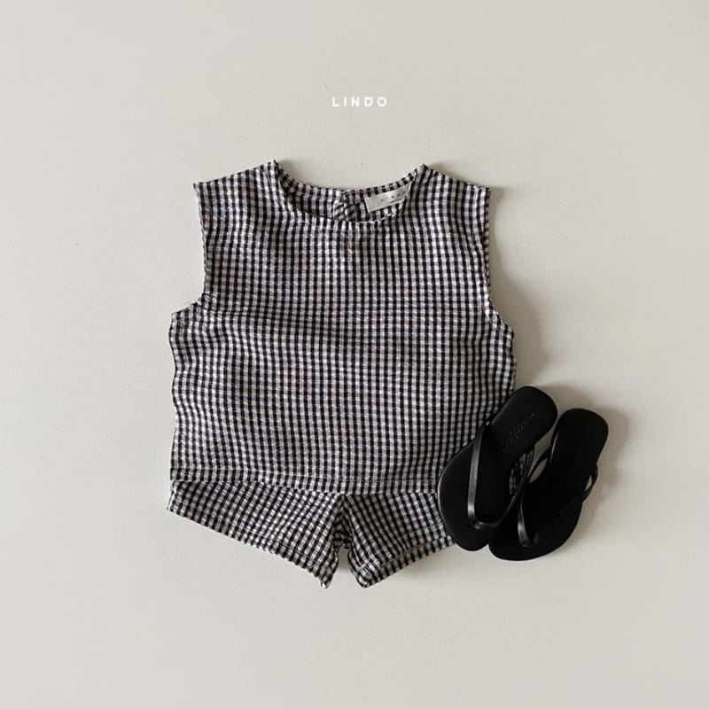 LINDO - Korean Children Fashion - #Kfashion4kids - Check Mi Top Bottom Set - 5
