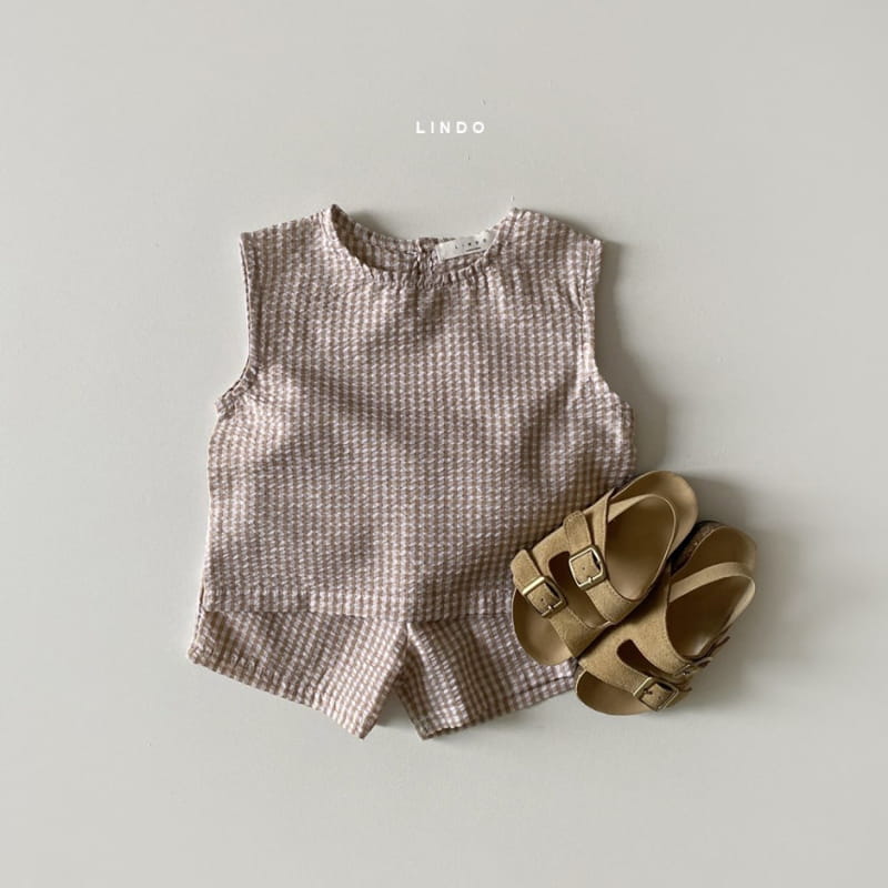 LINDO - Korean Children Fashion - #Kfashion4kids - Check Mi Top Bottom Set - 6