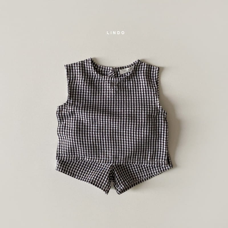 LINDO - Korean Children Fashion - #Kfashion4kids - Check Mi Top Bottom Set - 7