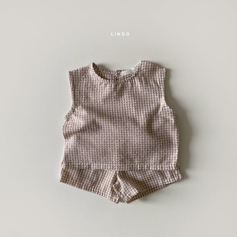 LINDO - Korean Children Fashion - #Kfashion4kids - Check Mi Top Bottom Set - 8