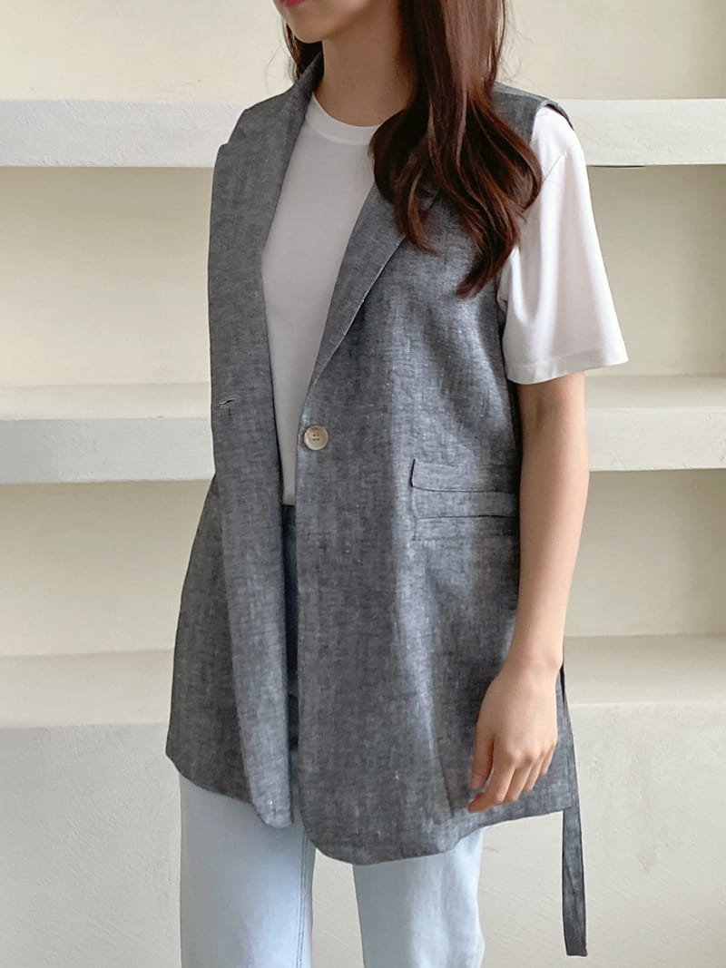 LOUISA - Korean Children Fashion - #Kfashion4kids - Le Gi Linen Vest