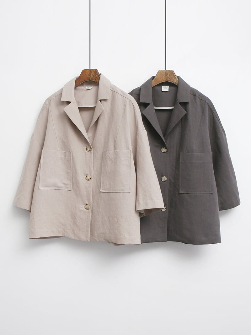 LOUISA - Korean Children Fashion - #Kfashion4kids - De An Linen Jacket - 4