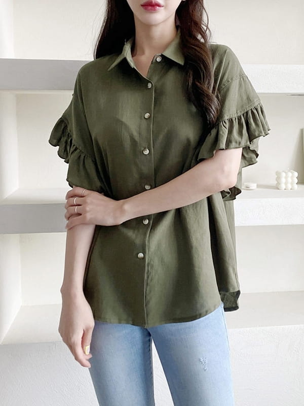 LOUISA - Korean Children Fashion - #Kfashion4kids - Gi Frill Blouse
