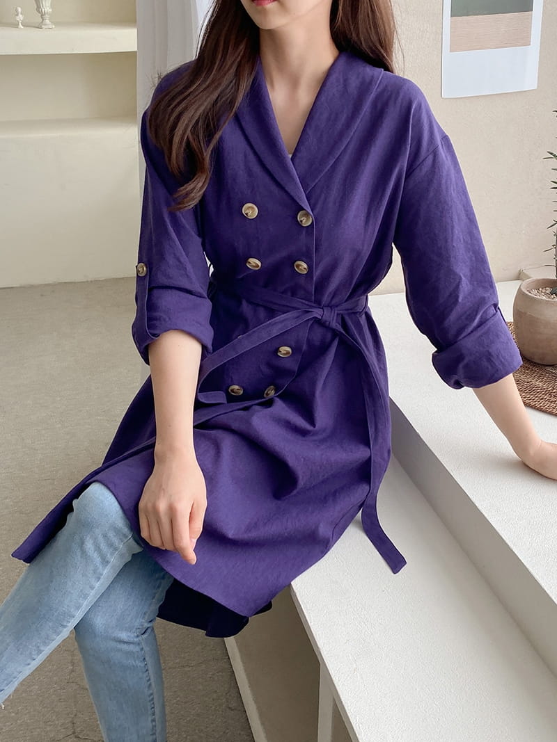 LOUISA - Korean Children Fashion - #Kfashion4kids - Al Linen Jacket One-piece - 2