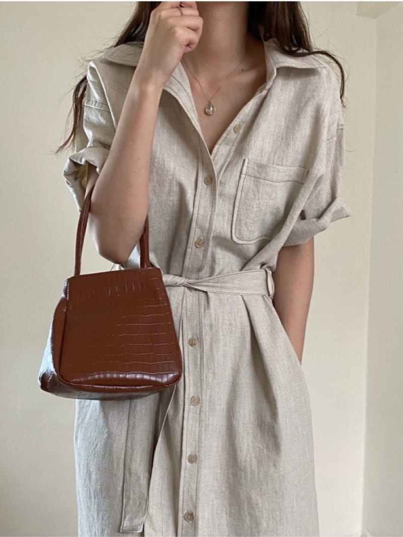 LOUNGE VERA - Korean Children Fashion - #Kfashion4kids - Linen 100 Shirt One-piece